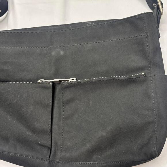 Large Black Buckled Detail Crossbody Computer Vintage Gap Bag Multiple Pockets - Picture 6 of 6